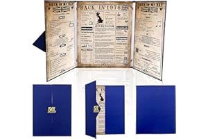 back in 1976 50th Birthday Gifts for Men - Large 50th birthday Card for Dad,Husband - 50 Year Old Blue Decorations Male - Tri-Fold Greeting Card - Perfect 1976 Poster Gift Ideas