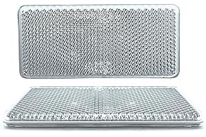 DOJA Barcelona | Reflectante para Remolques Rectangular | Catadioptrico Adhesivo | Pack 10 Blanco | Reflectantes Remolque, Catadrioptico Caravana, Catadioptrico Tractor, Catadioptrico Moto, Coche