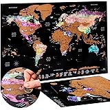 ATLAS & GREEN Mappa del mondo da grattare | Cartina Geografica Mondo | Mappamondo da Parete | Mappa dell'Europa + Tubo Regalo