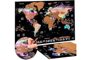 ATLAS & GREEN Poster Carte du Monde a Gratter | Planisphère à Gratter | Scratch Map Aquarelle Nébuleuse | Carte Europe et Tube Inclus