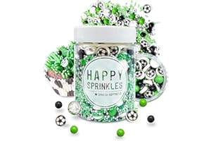 ‎HAPPY SPRINKLES Happy Sprinkles Football Champion 90g | Fußball Streusel Mix Mit Schokolade Zum Dekorieren | Ideale Tortendeko | Für Kekse, Eis & Kuchen Geeignet (90g)