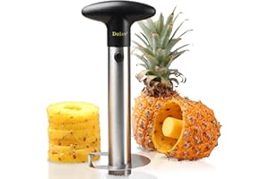 Deiss PRO Pineapple Corer - 2 in 1 Stainless Steel Pineapple Cutter & Corer - Makes Perfect Pineapple Rings and Pineapple Cubes Without a Mess - Dishwasher Safe