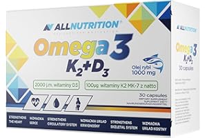 ‎ALLNUTRITION ALLNUTRITION OMEGA 3 K2 D3 ist eine hochwertige Ergänzung, die Fischöl und die Vitamine K2 und D3 enthält.