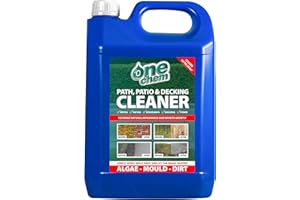 One Chem - 5L Heavy Duty Patio Cleaner - Path Cleaner Concentrate - Mould Remover, Lichen Remover, Algae Remover - Pressure Washer Detergent - Lichen Control