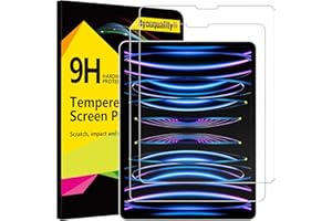 4youquality [2-Pack Screen Protector for iPad Pro 12.9 Inch 2022/2021/2020/2018 (6th/5th/4th/3rd) Model, Face ID Compatible, 9H Tempered Glass Film, Anti-Scratch, Impact-Resistant