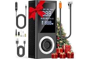 RADCLO Cordless Car Tyre Inflator Air Compressor – Portable Mini 150 PSI Electric Pump with Digital Pressure Gauge, Night LED, Auto Shutoff, Rechargeable Battery – for Car, Bike, Motorcycle, Ball