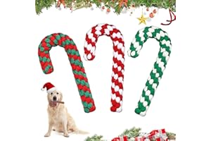 TaimeiMao 3 Stück Hundespielzeug Seil,Weihnachten Hundespielzeug,Hundespielzeugseil aus 100% Baumwolle,Interaktives Hunde Spielseil für Zahnreinigung,Weihnachts Zuckerstange Seil,Hunde Kauspielzeug
