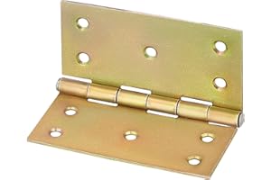 KOTARBAU® Cerniere per porte 100 mm x 100 mm, zincate gialle, con bordi, cerniere per mobili, 2 ali