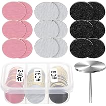 Schleifpapier-Scheiben & Metall-Bit Set – 60 Stück, 25 Mm, Körnungen 80/180/240, Für Nagelbohrer & Hornhautentferner
