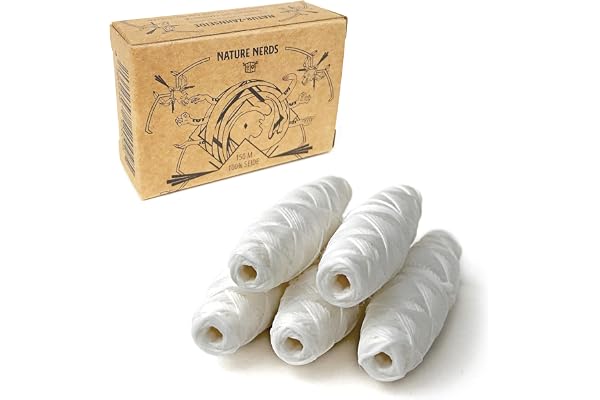 Nature Nerds - Pack de recharge : Fil dentaire naturel sans plastique ciré à la Candelilla - 5 bobines à recharger - 150 m