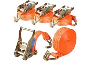 PAMATIO 4 Stück Spanngurte mit Haken Ratsche in 6m 2000kg 2T Zweiteilig 38 mm Ratschengurt Zurrgurte für Ladungssicherung TÜV/GS Zertifiziert(Orange)