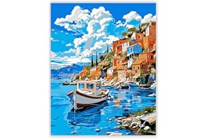 Pykaqil Pintar por Numeros Adultos, Cuadros para Pintar por Numeros, Paint by Numbers Adult Paisajes con Pinceles y Pinturas 40 * 50 cm (Sin Marco)