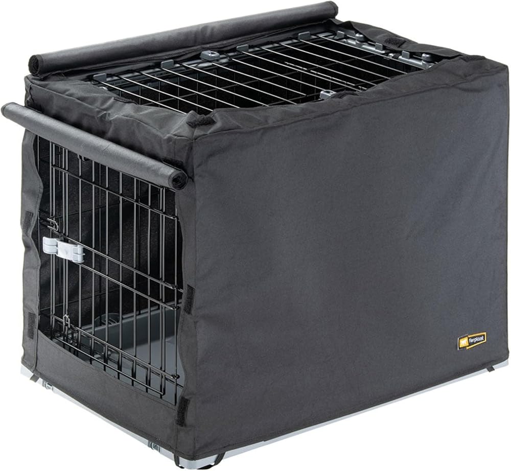 Ferplast SUPERIOR 120 Katlanır Köpek Kafesi 3 Açıklıklı, Bölücü Dahil, Çift Emniyet Kilidi, Kolay Hareket İçin 4 Tekerlek, 50 Kg'a Kadar, 118 x 77 x Y 82,5 cm