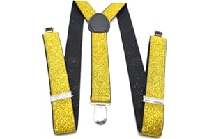 Aries Boutique Tirantes elásticos brillantes, tirantes dorados para disfraces, unisex universal