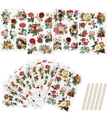 10 Rub on Vellen wrijven op Transfer Sticker Scrapbook Stickers Bloem Stickers Decoratie Sticker Planner Stickers Plant Stickers voor Scrapbooking Diary Album Journals DIY Arts and Crafts (Forest