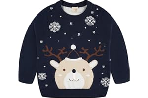 Fandecie Ragazzi Natale Pullover a Maglia Dinosauro Manica Lunga Tops Pullover Inverno T-Shirt a Maniche Lunghe 2-6 Anni