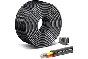 SCHDRA 22 Gauge Triple Core Wire - 3x0.3mm² Tinned Copper Conductors, 25M/82.02FT Flexible PVC Cable, High Temperature Resistant (12V/24V/240V) Compatible with Automotive, Solar Panels
