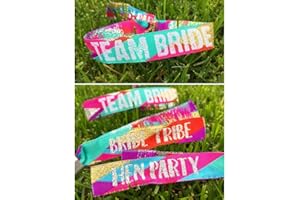 WEDFEST Team Bride Multi Coloured Hen Party Wristbands (Pack of 10) lockdown festival Hen Party Favours