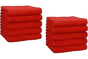 Betz 10 Stück Seiftücher Premium 100% Baumwolle Seiflappen-Set 30x30 cm Farbe rot