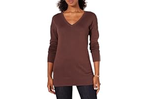 Amazon Essentials Pull Tunique Léger À Manches Longues Et Col En v (Disponible En Grande Taille) Femme