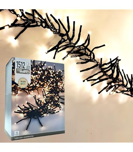 Guirlande Lumineuse Stalactite 10 LED Blanc Chaud 15 Mètres | Décoration Intérieure Et Extérieure Sans Pile, Pour Jardin, Mariage, Fête