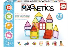 Educa - Magnetics | Juego Educativo de construcción 3D magnético con 26 Piezas para niños, construye Figuras geométricas desarrollando la Creatividad e imaginación. A Partir de 3 años (20022)