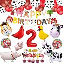 Lot De 4 Ballons En Aluminium Cochon - Décorations De Fête Anniversaire à Thème Ferme Ou Animaux - 4