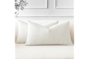 JOTOM 2 Pezzi Federe Cuscini Divano 40x60cm Copricuscini Per Divano in Lino Beige Decorativo Copricuscini Cuscino Caso Decorazione per la Casa Federe per Divano Soggiorno Letto (Beige)