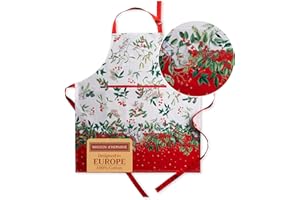 MAISON D' HERMINE Maison d'Hermine Tablier 100% coton, 1 pièce, tour de cou réglable, avec poche centrale et longs liens pour femmes, hommes et chefs