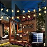 Solar String Lights Garden, 24 Ft 30 Crystal Balls Waterproof LED Fairy Lights, 8 Modes Outdoor Solar Powered Lights, Decorat
