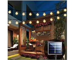 Solar String Lights Garden, 24 Ft 30 Crystal Balls Waterproof LED Fairy Lights, 8 Modes Outdoor Solar Powered Lights, Decorat