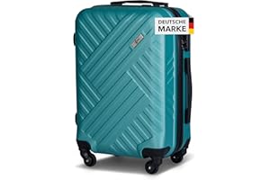 Xonic Design Reisekoffer mit Rollen– ABS Hartschalenkoffer mit 360° Leichtlauf-Rollen – hochwertige Koffer Trolleys Zahlenschloss in M, L, XL oder Set – Handgepäck Koffer, Suitcase (Seegrün, M)