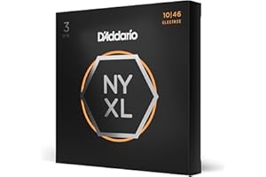 D'Addario Cuerdas Guitarra Electrica | Cuerdas de Guitarra | NYXL1046-3P - Corde avvolte in nickel per chitarra elettrica, scalatura leggera normale, 10-46, 3 mute