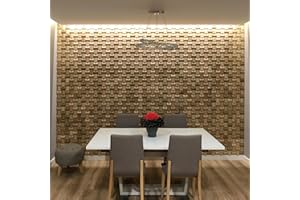 Wooden Wall Design - Pannello da parete in legno naturale effetto 3D, modello Rubato (1 m2)