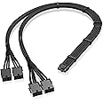 EZDIY-FAB GPU Power Sleeved Cable Extension, 16pin(12+4) 12VHPWR PCIe 5.0 Connector Male to 4X PCIE 8 PIN for RTX 3090Ti/RTX4090/RTX4080, with Pre-Installed Cable Combs-16AWG/Black
