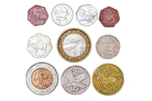 HOBBY OF KINGS 10 PIÈCES Botswana THEBE 5-5 PULA. Ancienne Collection DE PIÈCES DE Monnaie DE L’Afrique, Depuis 1976. Choix Parfait pour Votre Tirelire, Porte-Monnaie ET Album pour LA Monnaie