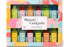 Thoughtfully Lot de 12 mélangeurs à cocktails skinny végétaliens et végétariens - Saveurs : margarita, Moscou et plus encore - Ne contient pas d'alcool