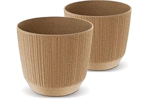 Tymar Macetero, 2 unidades, maceta de plástico, forma redonda (diámetro 17 cm, 2 unidades)