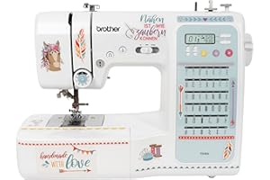 Brother FS40 Computerised Sewing Machine Perfect for Advanced Users and Beginners with kullaloo Sewing Course Material Set Extensive Accessories Sticker for Decorating the Machine Child Safe with Finger Protection