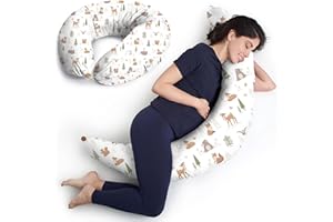 Niimo Cuscino Allattamento e Gravidanza XXL - Cuscino Gravidanza per Dormire con Federa 100% Cotone, Vincitore Del Doppio Platino Nel 2022, Ciambella Allattamento Neonato, Cuscino per Gravidanza