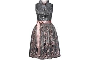 Alpenmärchen Midi Dirndl aus Exklusiver Kollektion inkl. Spitzenschürze Gr.32-54 - ALM650