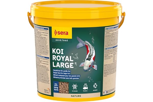 sera koi royal large 21 L (5,8 kg)| aliment composé pour une vie longue et saine des koïs à partir de 25 cm| granulés flottants 21.000 ml 5.800 g| approprié pour l’alimentation tout au long de l’année