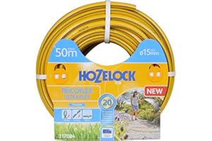 HOZELOCK - Tuyau Tricoflex Ultraflex Ø 15mm (5/8") 50 M : Tuyau d'Arrosage Souple, Résistant aux Intempéries, Anti-Vrille et Anti-Torsion, 40% PVC Recyclé [117024]