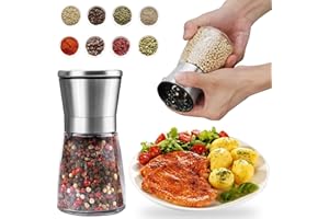 AOOGON Grinder Ceramica Regolabile, Manuale Macina Pepe, Macina pepe in Acciaio inossidabile per Diverse Spezie