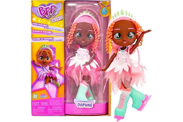 BFF BY CRY BABIES Poupée avec cheveux longs, vêtements en tissu et 9 accessoires - Daphne Poupée mannequin-Jouet Cadeau pour Garçons et Filles + 3 ans