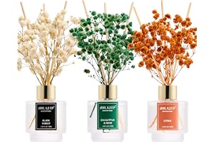 Airkeep Doftspridare 50 ml x 3 svart skog, eukalyptus och moss, citronspridare för hemdoft med 24 stavar, diffusor, parfym, d