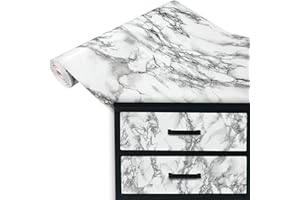 DECOMEISTER Folia klejowa metry bieżące samoprzylepna okleina meblowa imitacja kamienia samoklejąca blaty stoły meble dekoracja imitująca naturalny kamień 67,5x100 cm Marmur Marmi Biało-Czarne