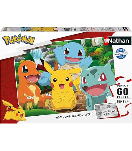 Nathan – Puzzle Pokémon 100 Pièces – Pikachu, Evoli Et Compagnie – Dès 6 Ans – Carton Épais – Avec Trieur