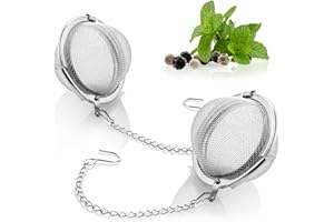 COM-FOUR® 2x Colador de Té de Acero Inoxidable - Infúsor para Hierbas y Especias - Filtro de Malla (2 Piezas - 4,5 cm Ø)