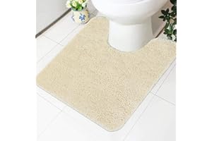 Famibay Tapis contour WC antidérapant lavable en forme de U en microfibre douce pour salle de bain